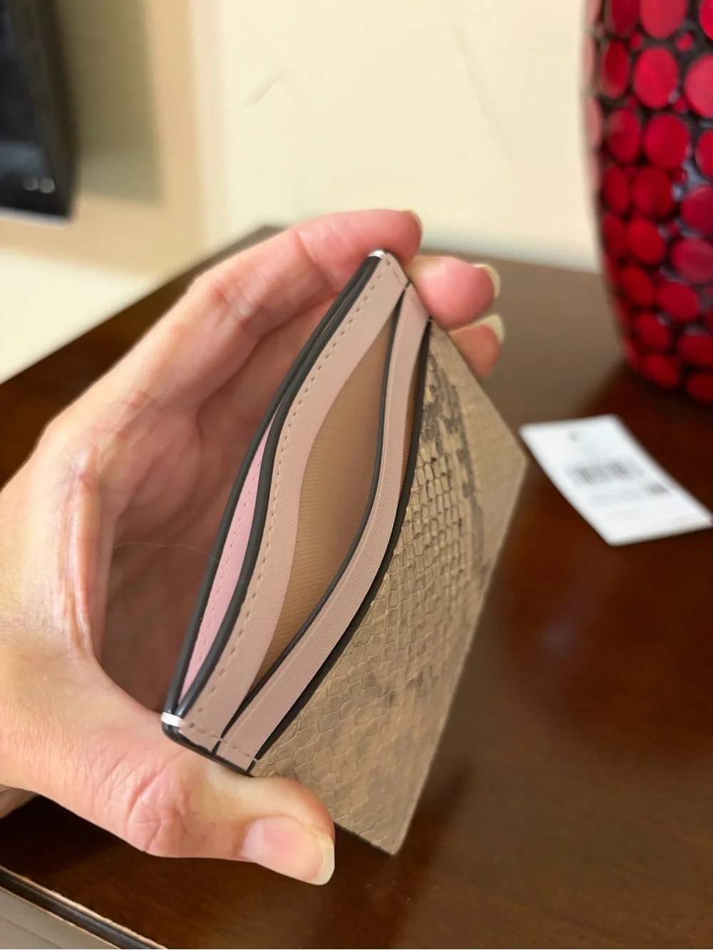 kate spade Pink Snake Small Slim Card Holder